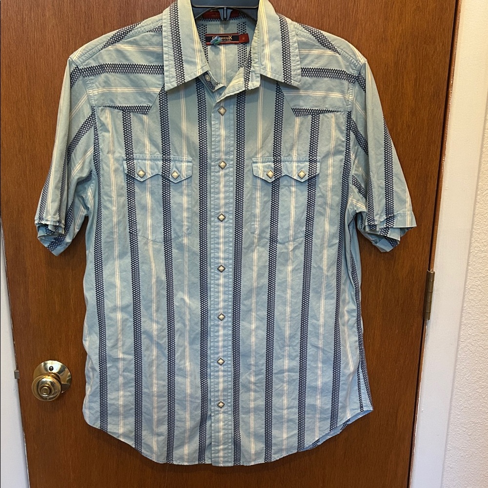 Vintage CremieuX Classics Men's Short Sleeve Button-Down Shirt - M